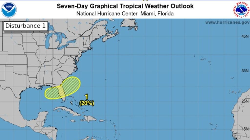 Tropical development alert near florida
