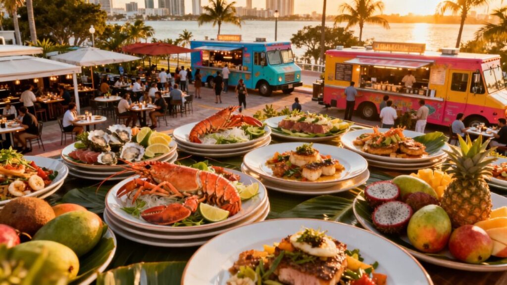 Miami's vibrant food scene from above.