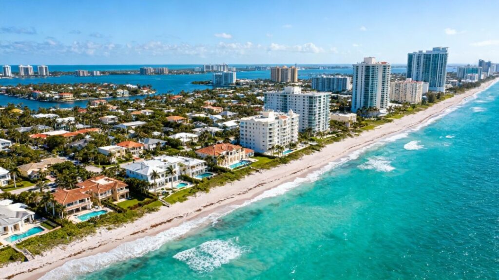 West Palm Beach skyline and coastline