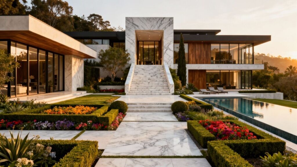 Larry Ellison's Florida estate with luxurious architecture.