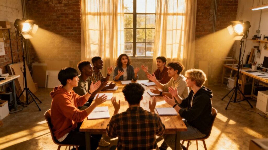 Young adults in a leadership workshop