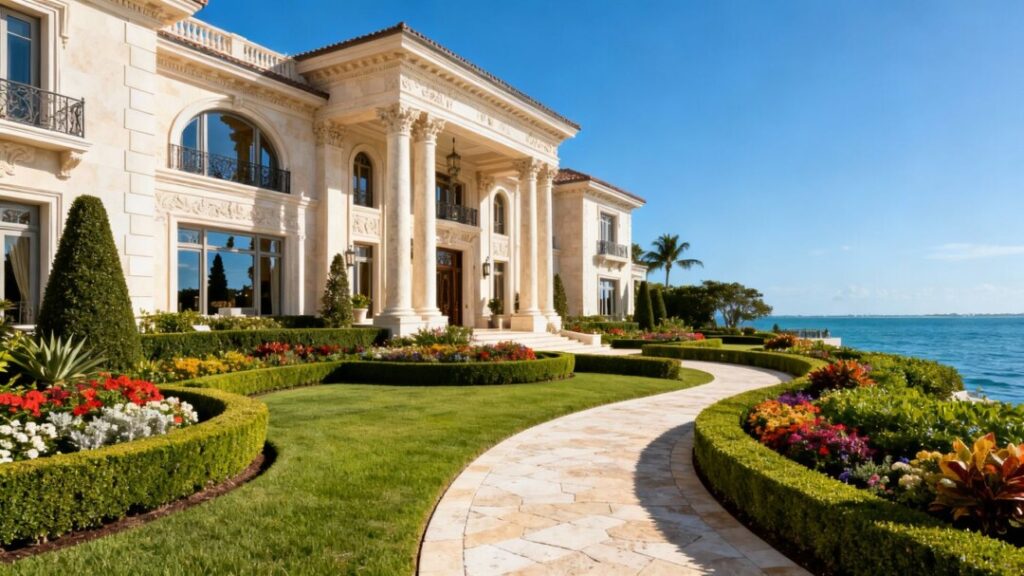 Palm Beach mansion overlooking the ocean.