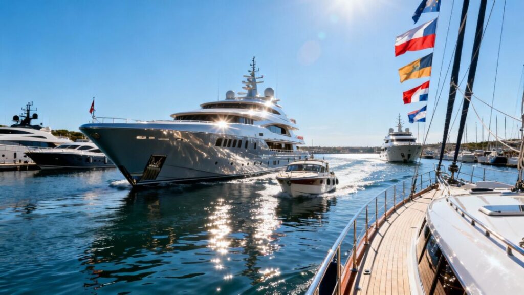 Luxury yachts at the Fort Lauderdale International Boat Show.