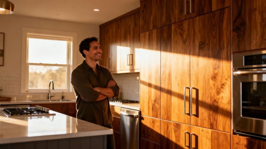 Updated kitchen cabinets boosting home resale value.