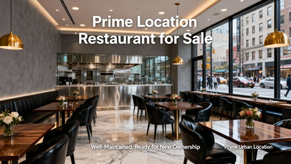 Edgewater restaurant interior with city view.