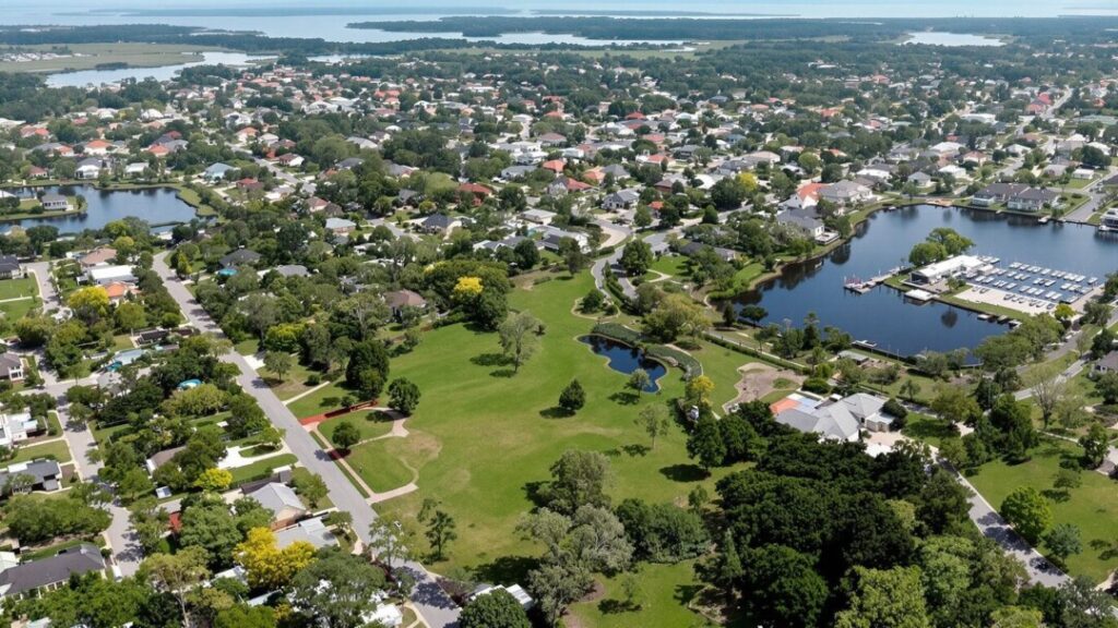 Hillsborough County homes and neighborhoods from above.