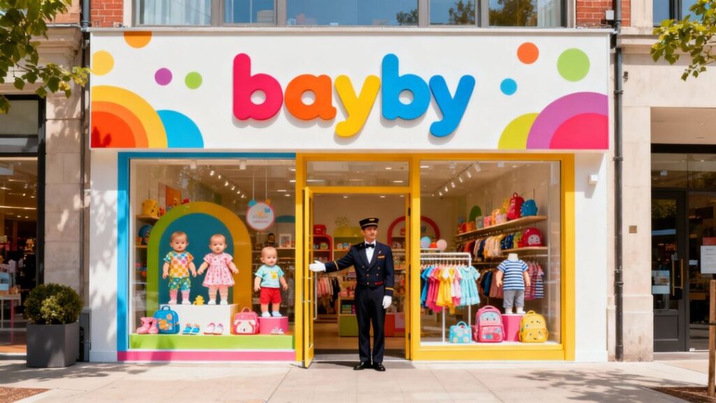 Bambi Baby store exterior with colorful merchandise.