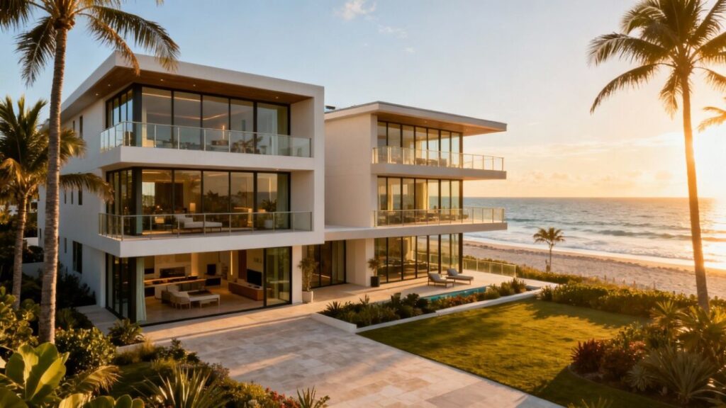 Luxury oceanfront mansion merged from two Palm Beach townhouses