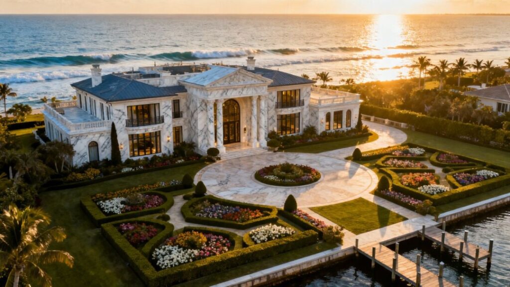 Tech Titan Larry Ellison Fuels Florida’s Manalapan Real Estate Surge Luxury waterfront mansion in Manalapan, Florida.