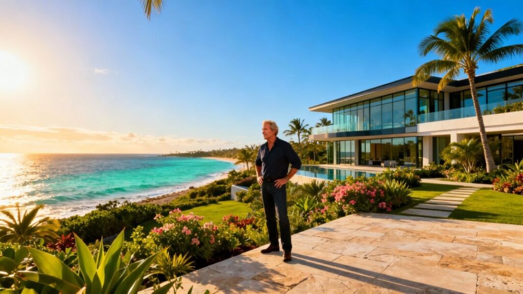 Larry Ellison at luxury Palm Beach oceanfront estate