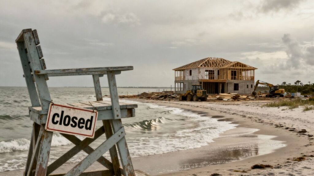 Florida real estate halted by government shutdown, flood insurance freeze.