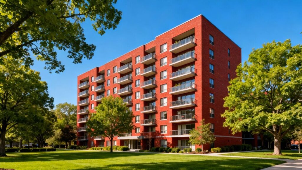 Durham rental community apartment building exterior