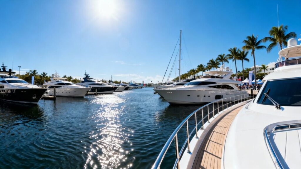 Luxury yachts at the Fort Lauderdale International Boat Show.