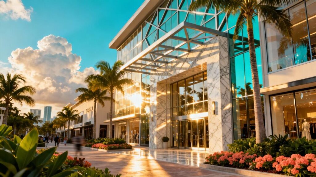 Galleria Mall exterior with blue sky.