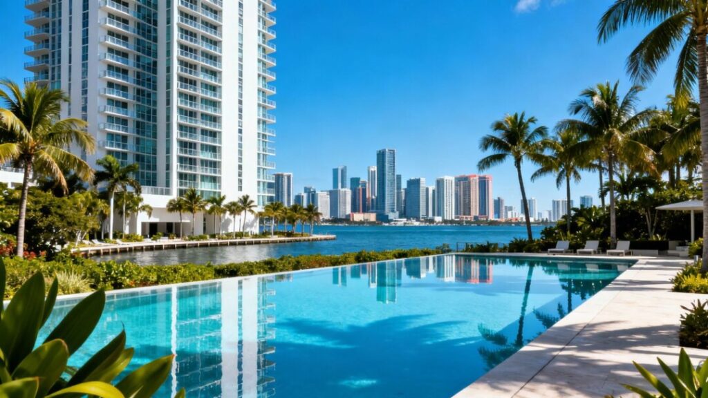Luxury high-rise residence in Miami with bay view
