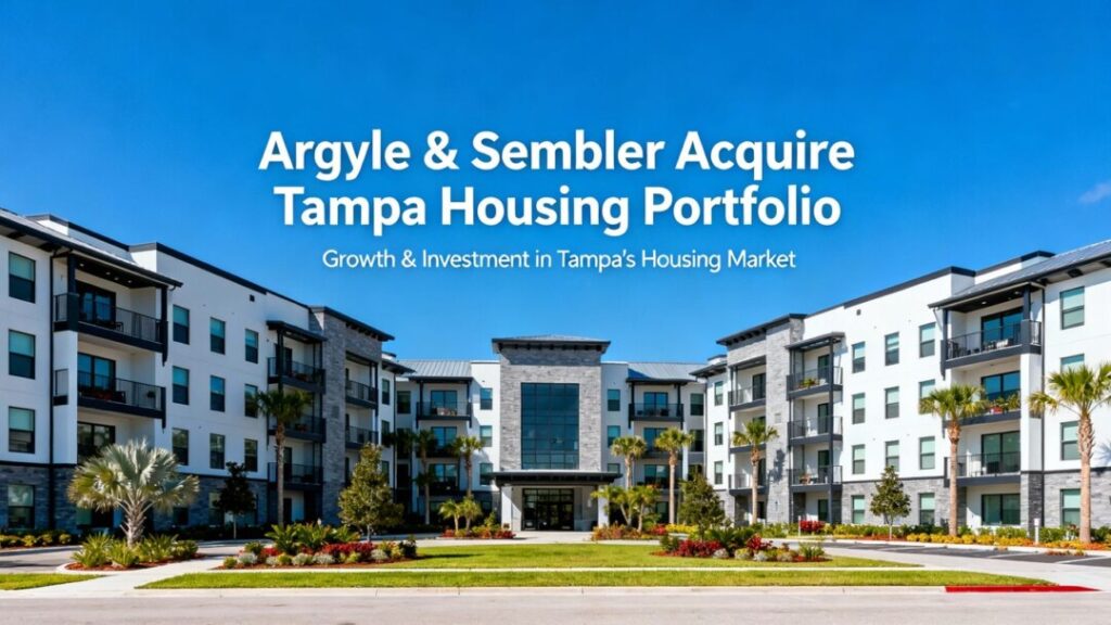 Argyle and Sembler Bolster Tampa Presence with Major Apartment Portfolio Acquisition Modern apartment complex buildings in Tampa.