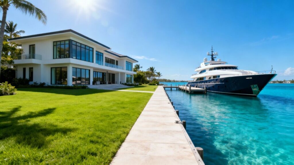 The Weeknd's new Florida mansion with yacht dockage.