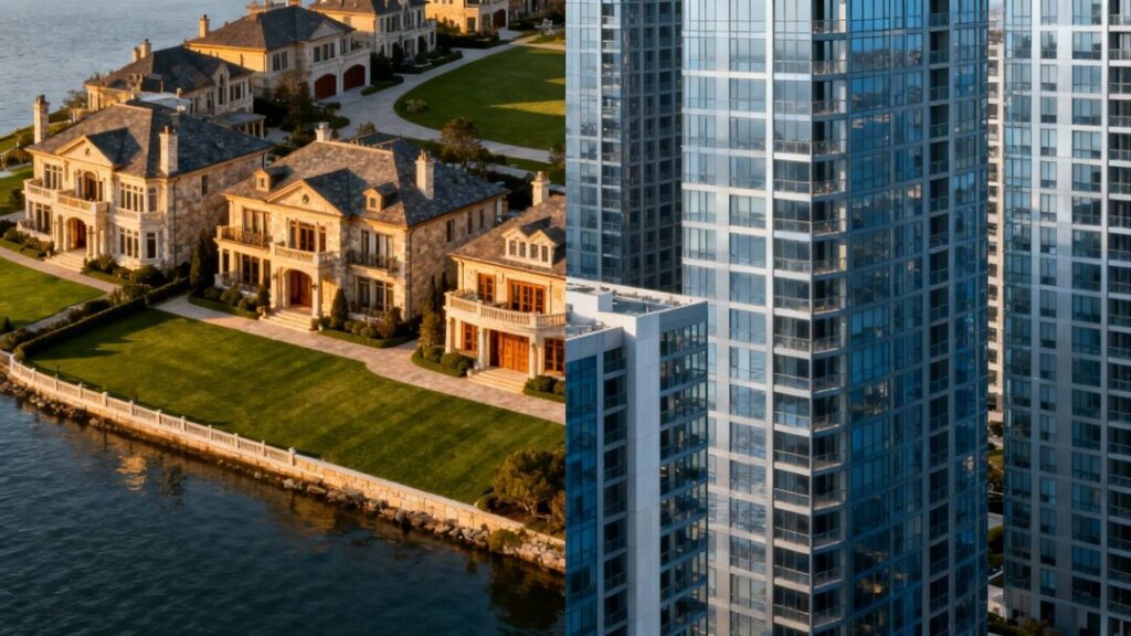 Miami luxury homes versus condo buildings