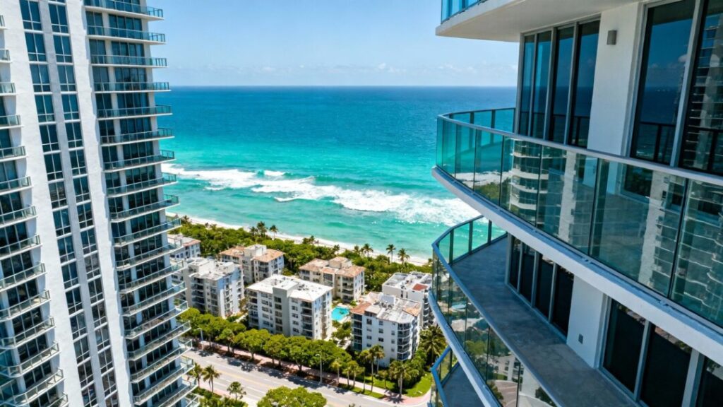 Miami skyline with luxury and affordable housing.