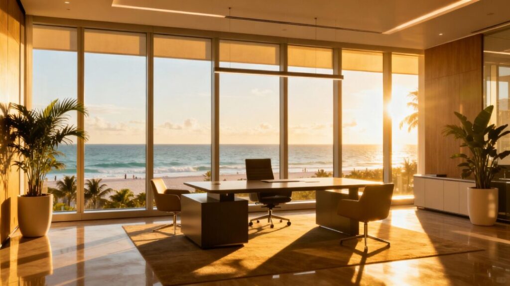 Miami Beach office with ocean view
