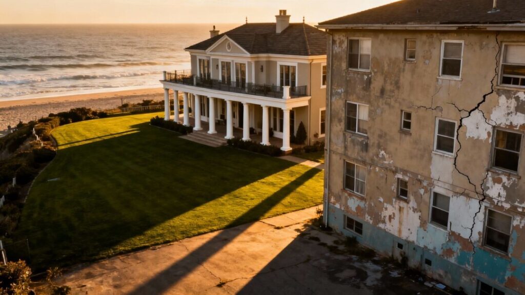 Luxury mansion versus affordable housing in Palm Beach County.