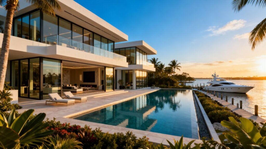 The Weeknd's luxurious Florida waterfront mansion.
