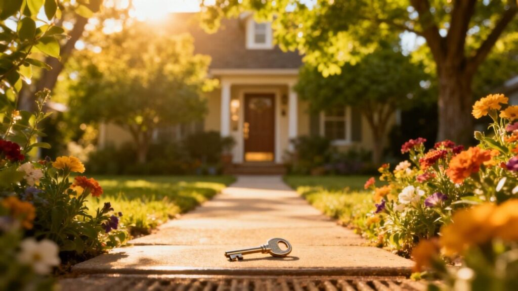 Path leading to a welcoming house.