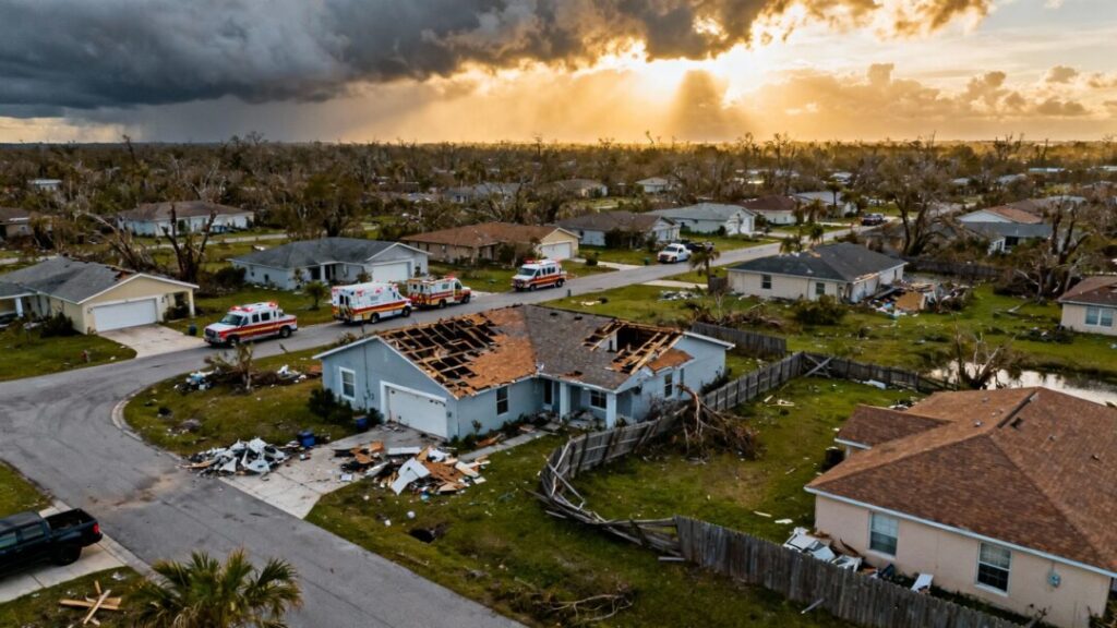 Damaged homes in Hillsborough County after hurricane