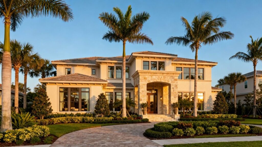 Luxury Toll Brothers home exterior at Seven Shores Naples.