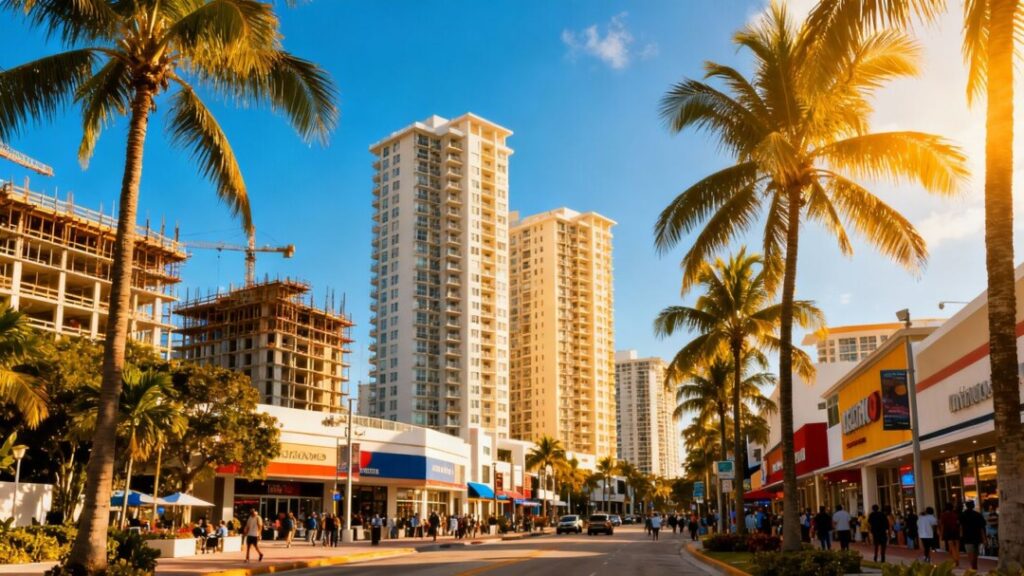 Miami-Dade skyline with new residential and commercial developments.