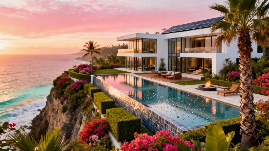 Luxury mansion with infinity pool on Florida coast