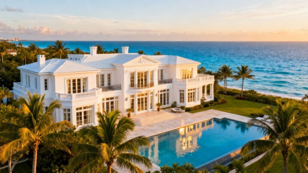 Luxury Palm Beach mansion by the ocean.