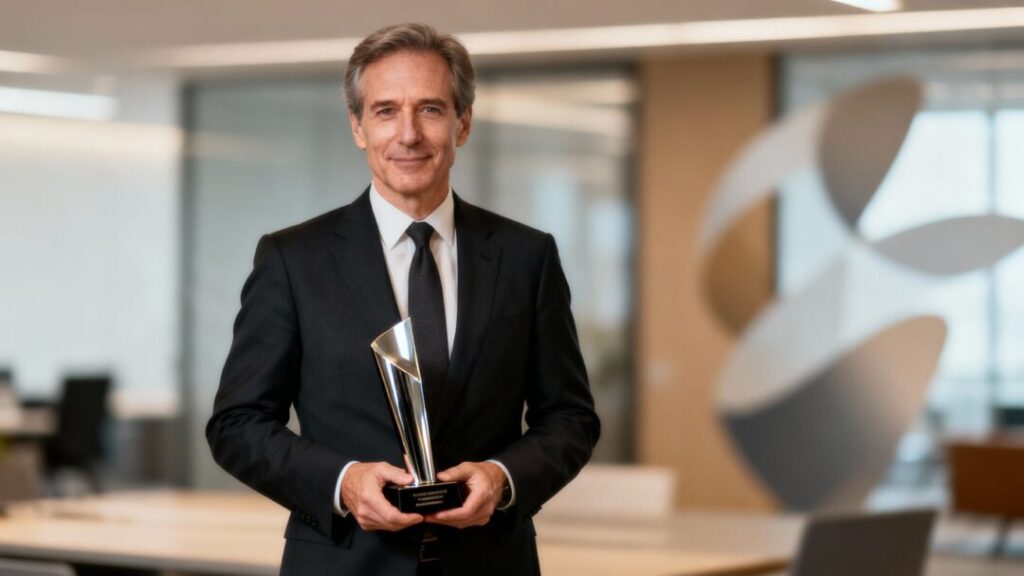 Charles Sowers receives a professional excellence award.