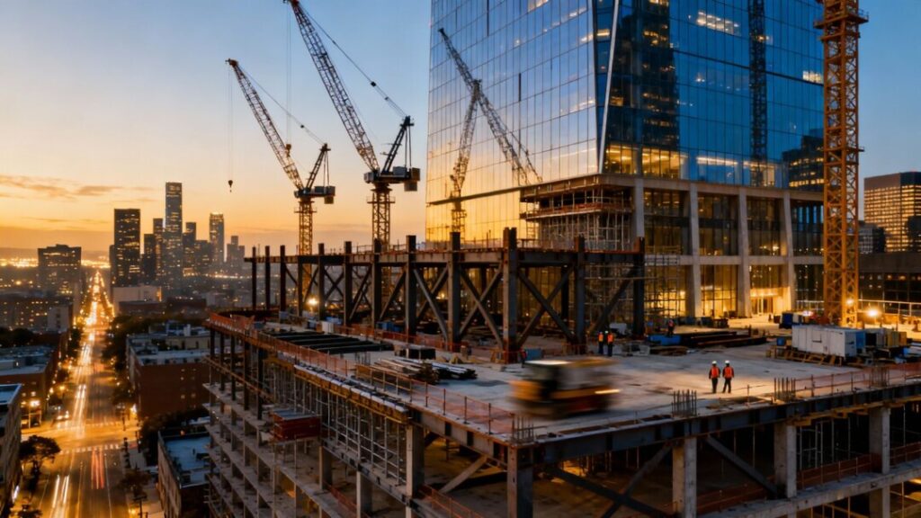 Luxury skyscraper construction in Midtown East, New York City.