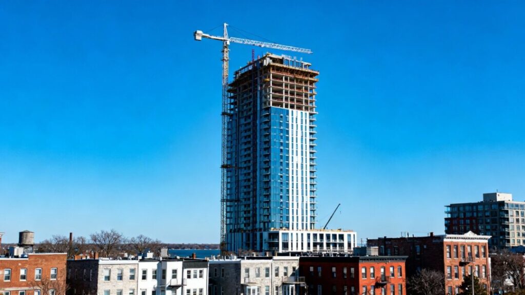 Edgewater's Elle Residences construction progress.