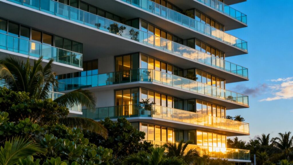 Luxury Miami real estate with modern architecture.