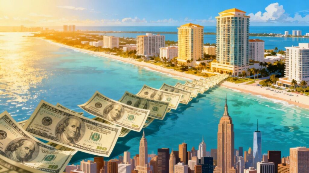 Florida coast with New York money flowing in.