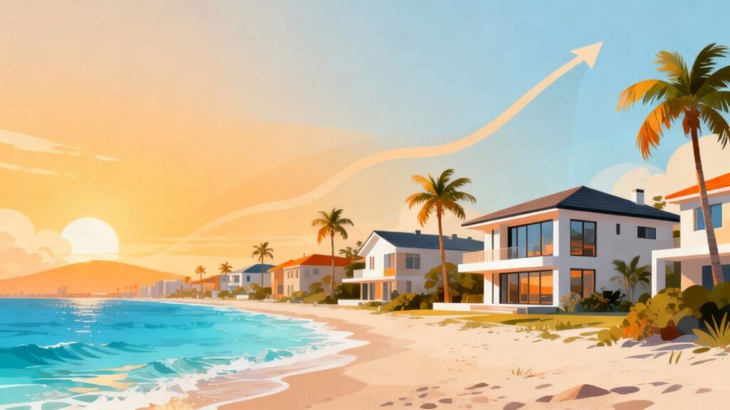 South Florida homes with beaches and warm, inviting colors.