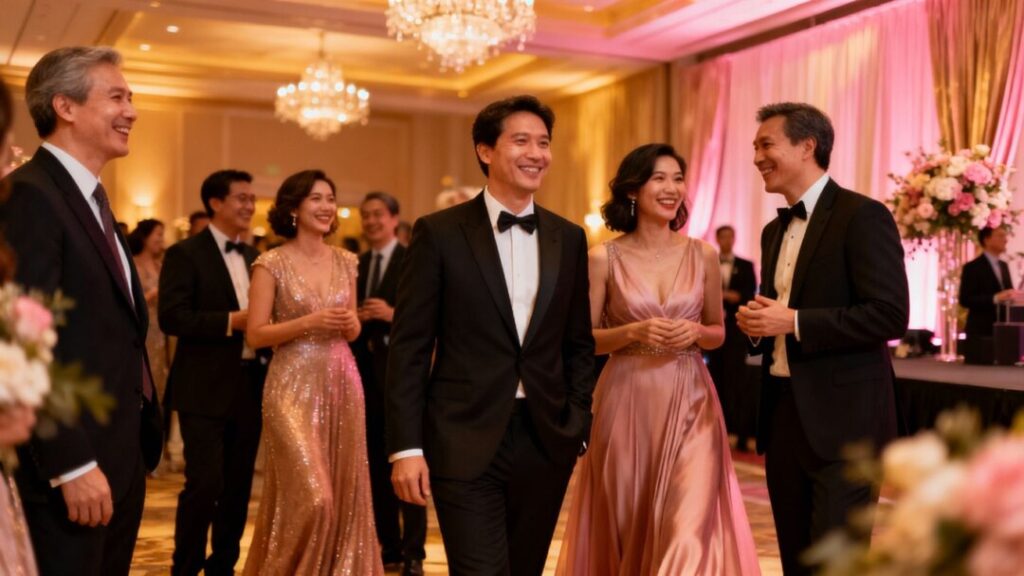 Business professionals celebrating at an awards event in Palm Beach County.