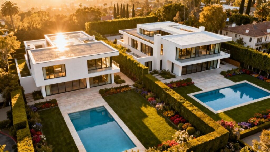 Two luxury homes on a Beverly Hills estate.