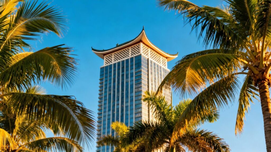 South Florida skyline with Chinese investment influence.