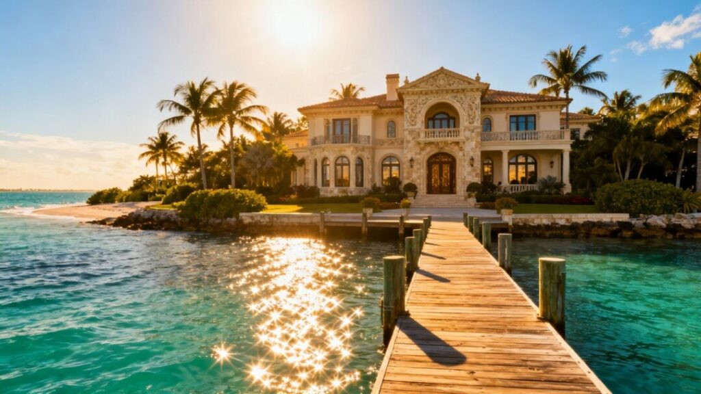 Larry Ellison's Florida mansion overlooking the ocean.