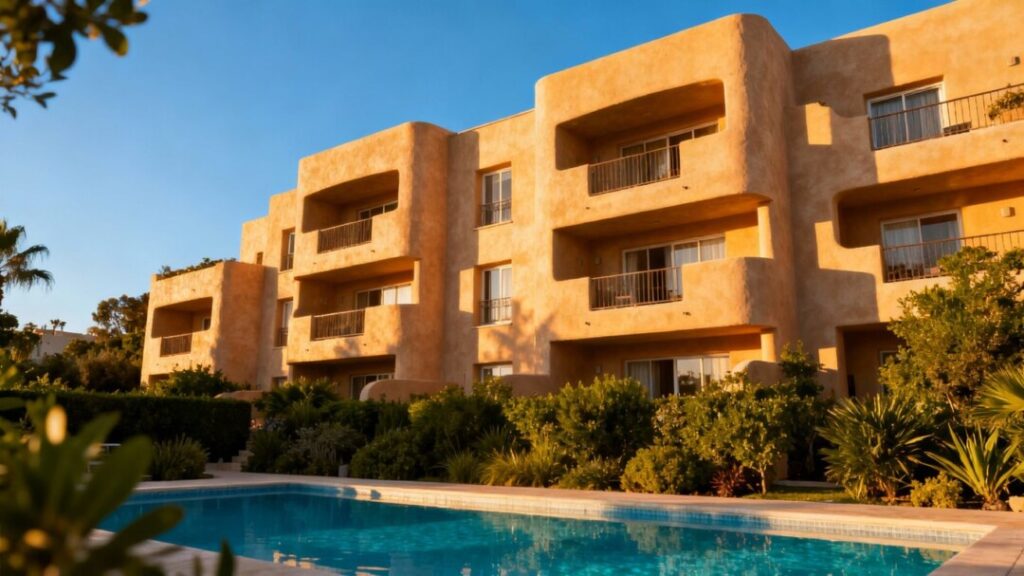 New Florida apartment complex with pool and landscaping.