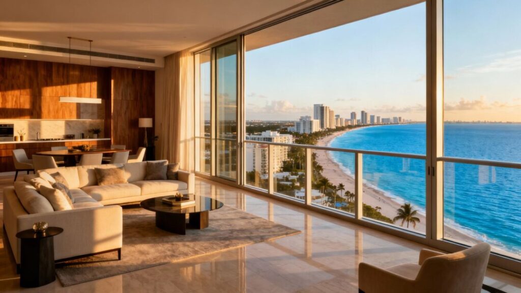 Fort Lauderdale penthouse with ocean views and modern interior.