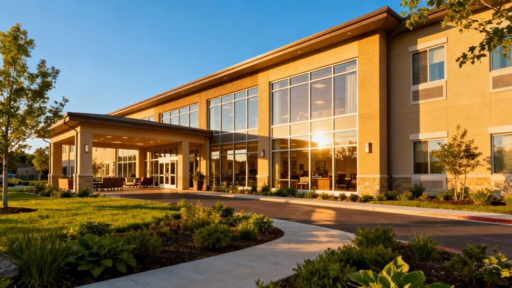 Senior living community building exterior