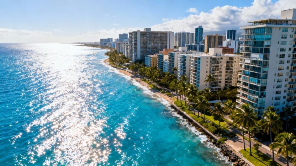Fort Lauderdale skyline and ocean view.