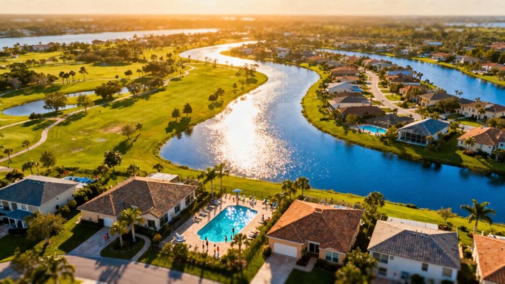 Aerial view of Palmetto Bay's green spaces and homes.