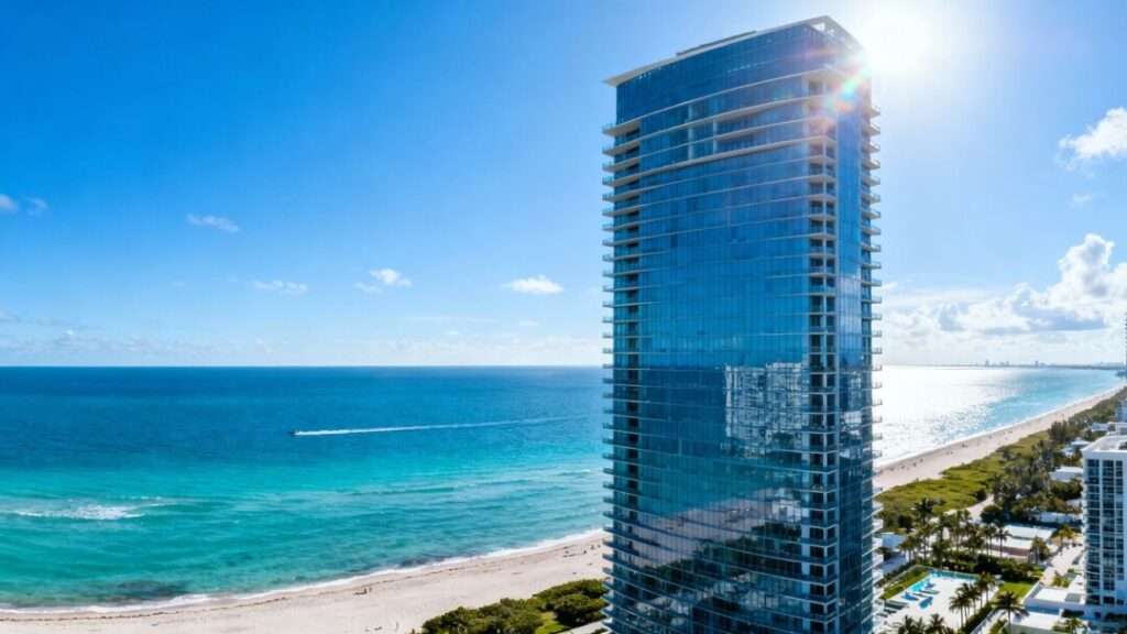 Miami condo tower overlooking the ocean