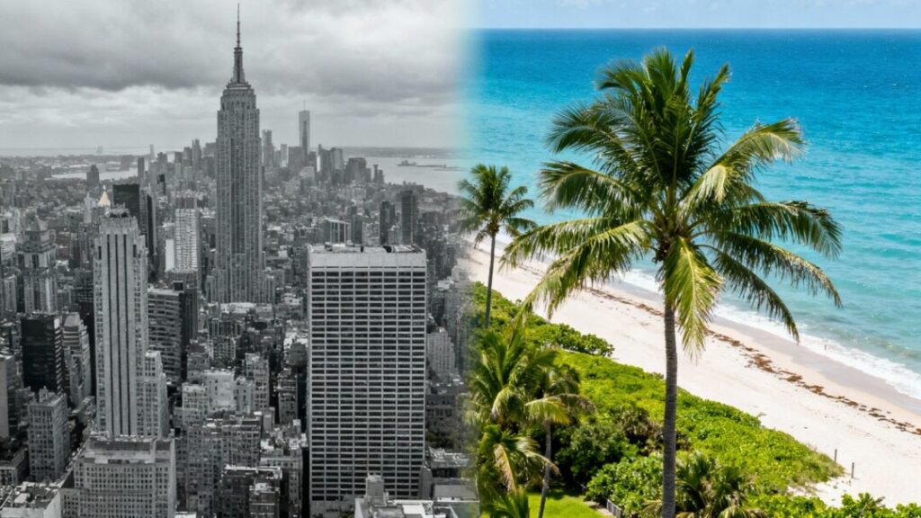 New York and Florida skylines