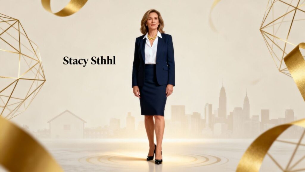 Stacy Stahl, successful real estate professional, looking confident.